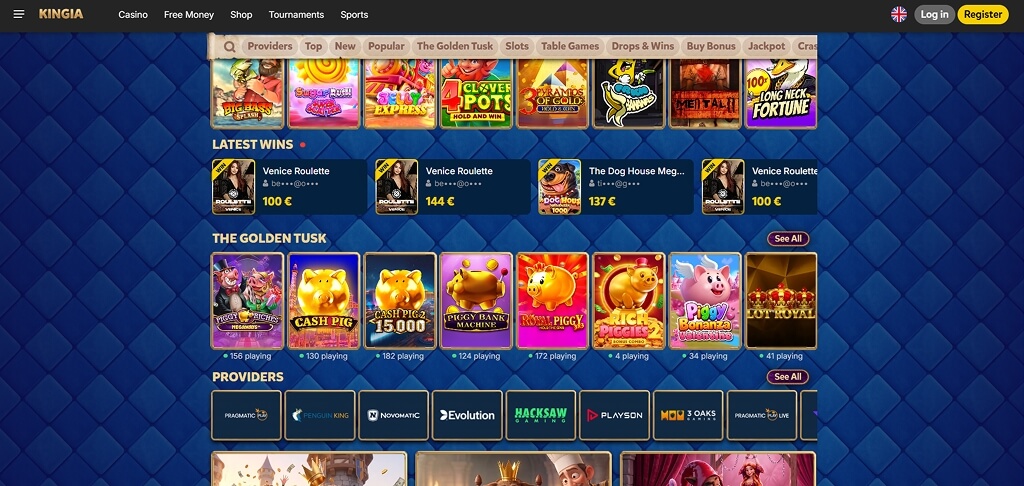 Kignia Casino Interface