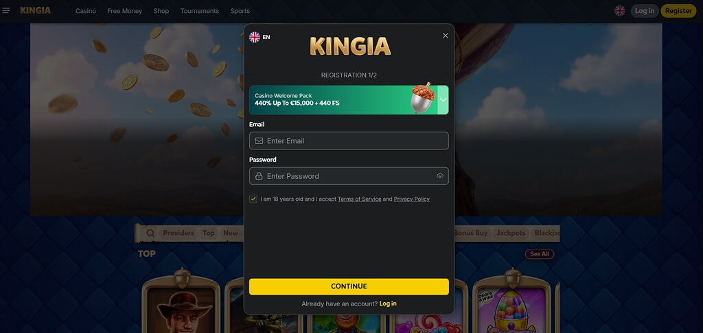 Kignia Casino Registration