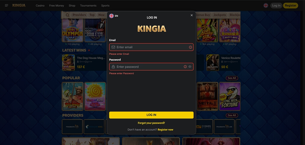 Kignia Casino Login